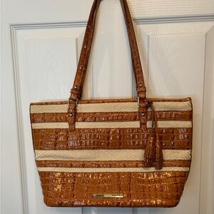 Brahmin Brown and Tan Tote Bag  like new
